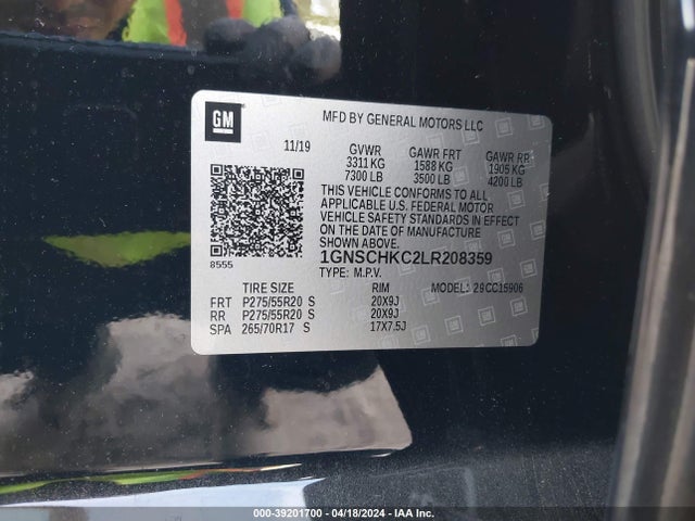 Chevrolet Suburban 2wd Lt 2020 1GNSCHKC2LR208359 Image 9