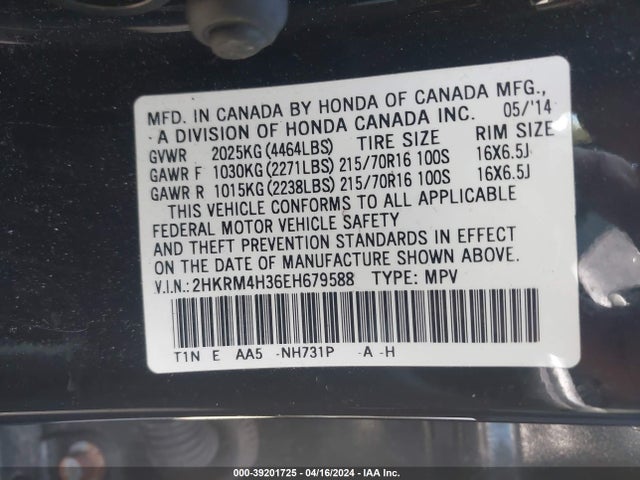 Honda CR-V LX 2014 2HKRM4H36EH679588 Image 9