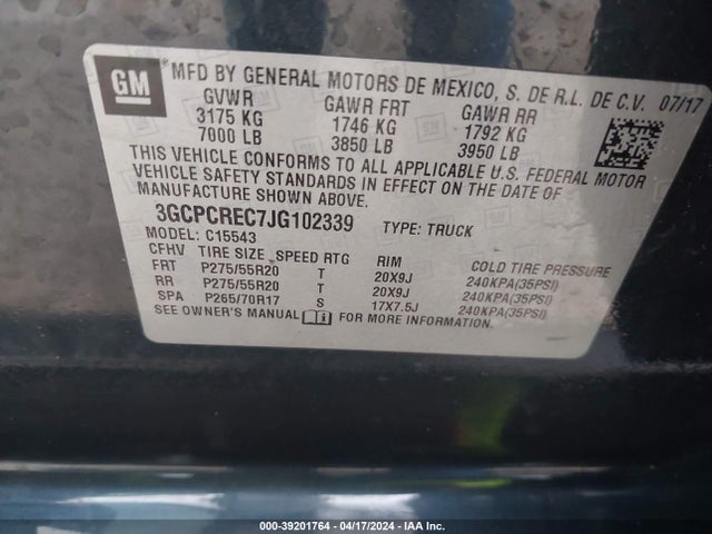 Chevrolet Silverado 1500 1lt 2018 3GCPCREC7JG102339 Image 9