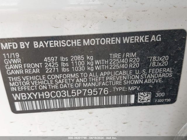 WBXYH9C03L5P79576 BMW X2 Sdrive28i