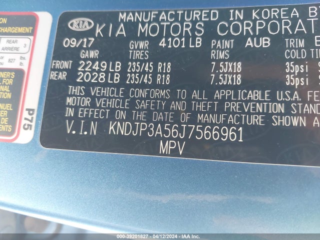 KIA SOUL + 2018 KNDJP3A56J7566961 Image 9