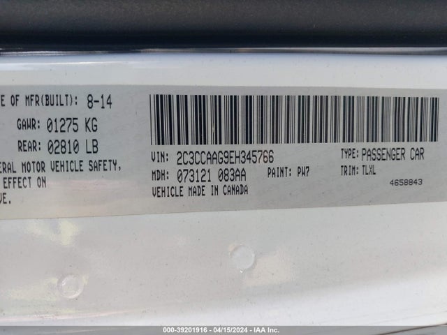 Chrysler 300 2014 2C3CCAAG9EH345766 Image 9