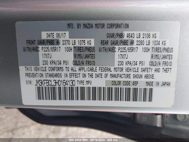 Mazda Cx-5 Touring 2017 JM3KFBCL3H0164130 Image 9