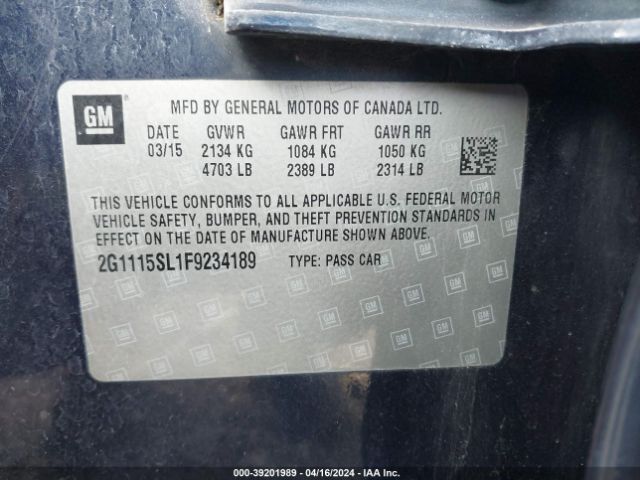 2G1115SL1F9234189 Chevrolet IMPALA 1LT