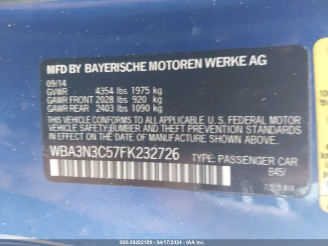 WBA3N3C57FK232726 BMW 428i
