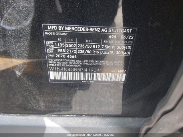 W1N4N4GB5PJ419041 Mercedes-Benz GLA 250
