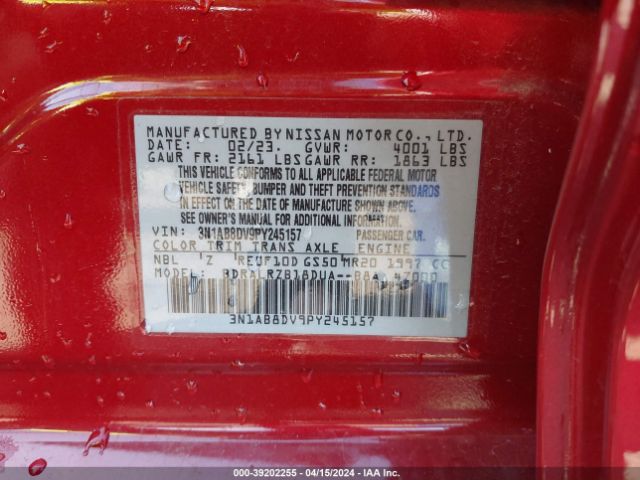 3N1AB8DV9PY245157 Nissan Sentra Sr Xtronic Cvt