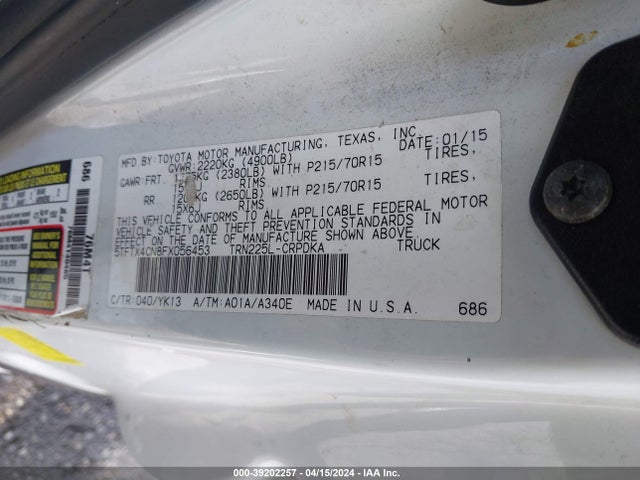 Toyota Tacoma 2015 5TFTX4CN8FX056453 Image 9