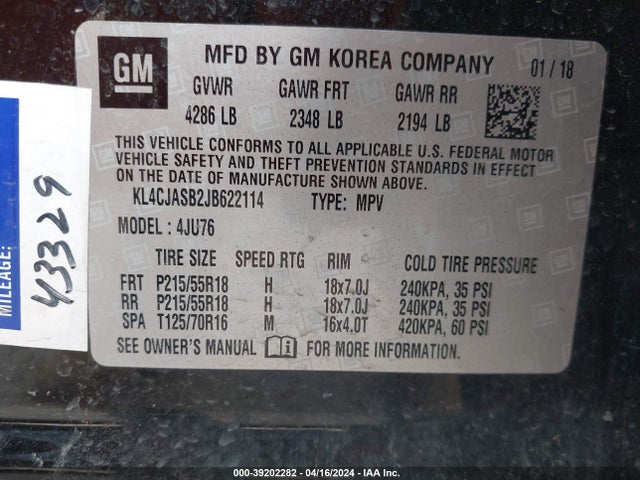 Buick Encore Preferred 2018 KL4CJASB2JB622114 Image 9