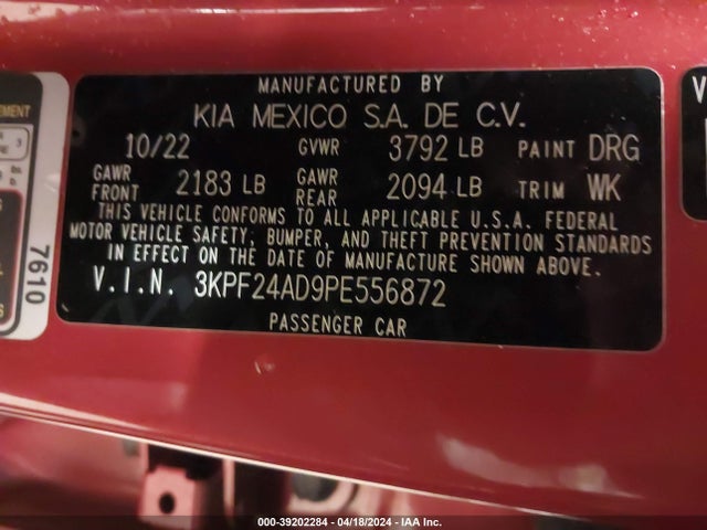 KIA Forte Lxs 2023 3KPF24AD9PE556872 Image 9