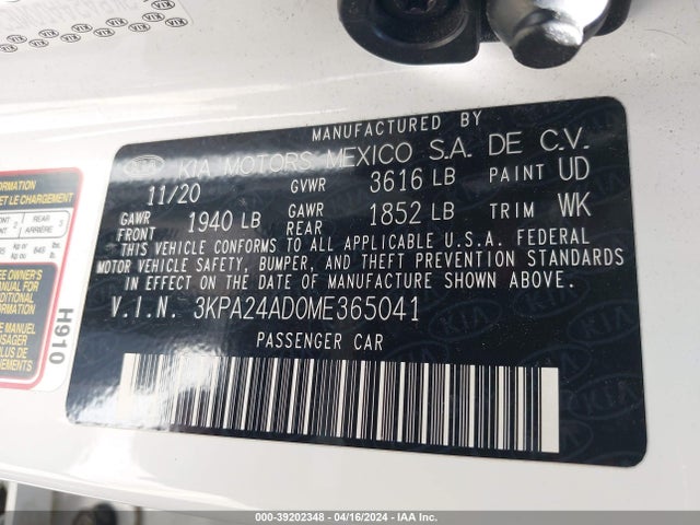 KIA RIO S 2021 3KPA24AD0ME365041 Image 9