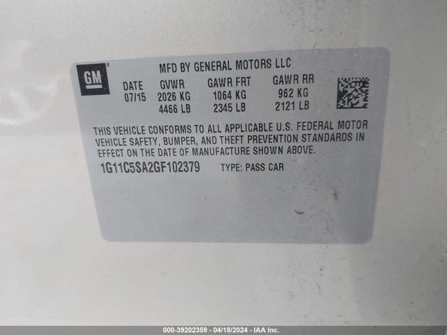 Chevrolet Malibu Limited Lt 2016 1G11C5SA2GF102379 Image 9
