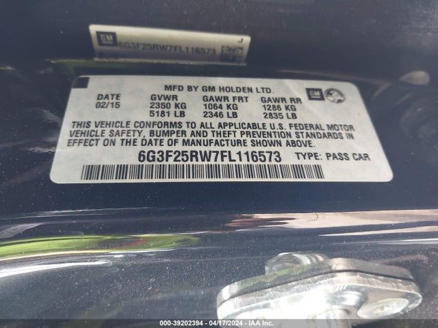 Chevrolet SS 2015 6G3F25RW7FL116573 Image 9