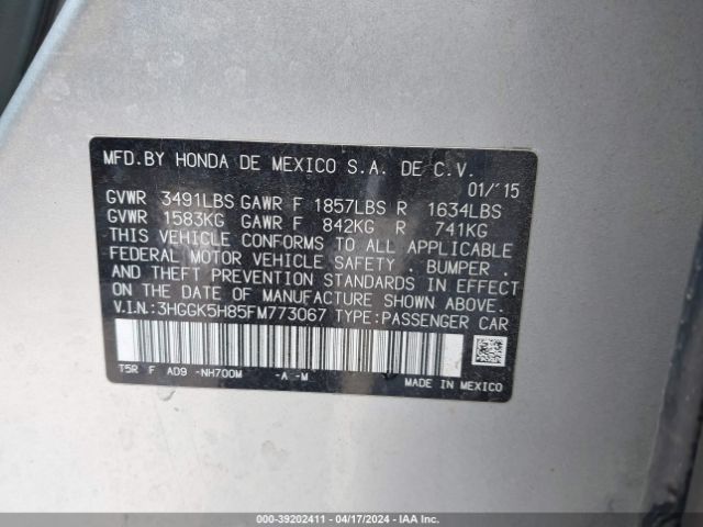 3HGGK5H85FM773067 Honda Fit Ex/ex-l