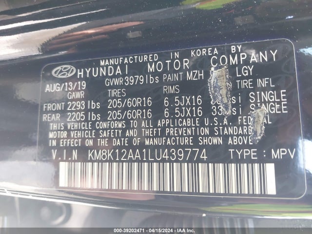 Hyundai Kona Se 2020 KM8K12AA1LU439774 Image 9