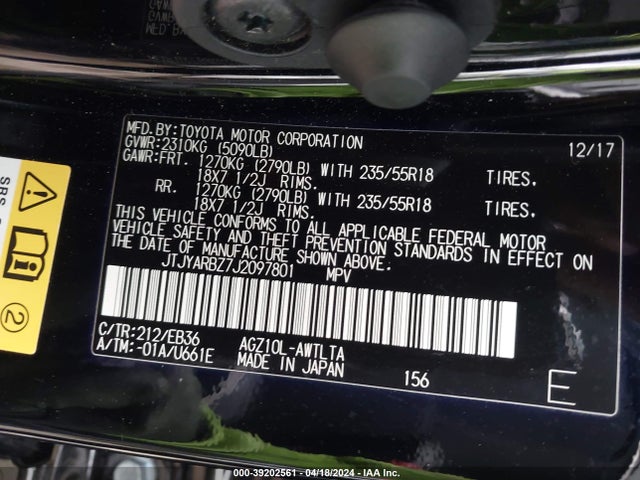 JTJYARBZ7J2097801 Lexus Nx 300 F Sport