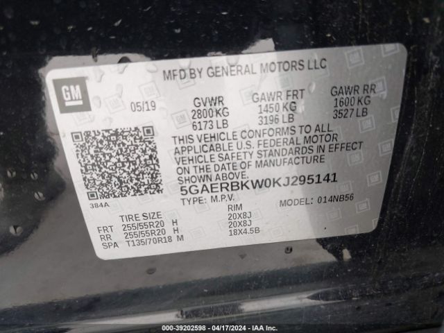 5GAERBKW0KJ295141 Buick Enclave Fwd Essence