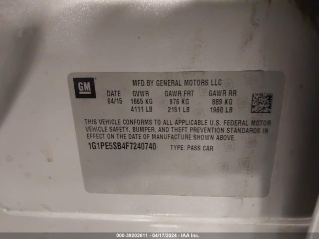 Chevrolet Cruze 2lt Auto 2015 1G1PE5SB4F7240740 Image 9