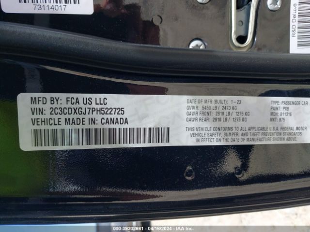 2C3CDXGJ7PH522725 Dodge Charger Scat Pack