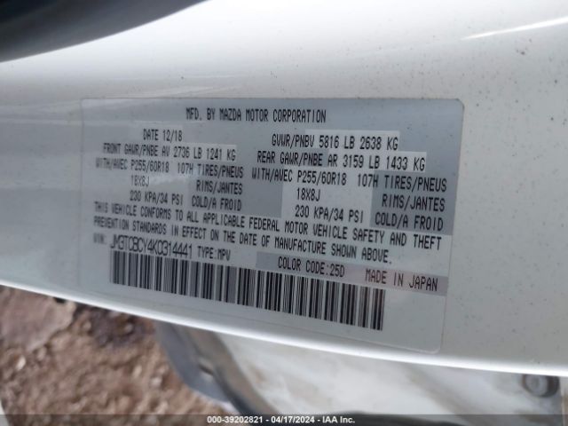 JM3TCBCY4K0314441 Mazda Cx-9 Touring