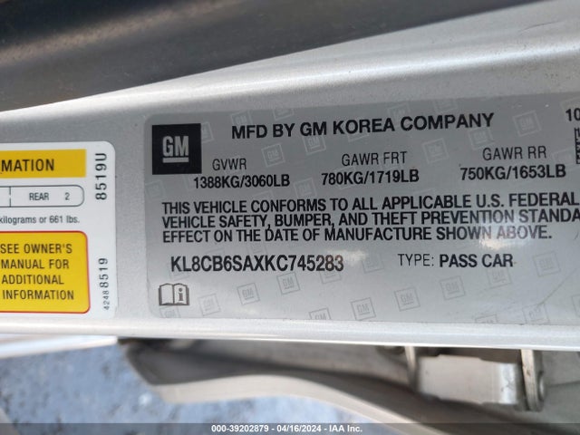 Chevrolet Spark Ls Cvt 2019 KL8CB6SAXKC745283 Image 9