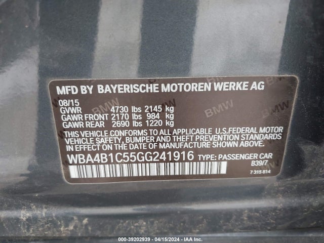 BMW 435i Gran Coupe 2016 WBA4B1C55GG241916 Image 9
