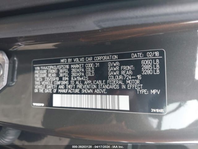YV4A22PK0J1375316 Volvo Xc90 T6 Momentum