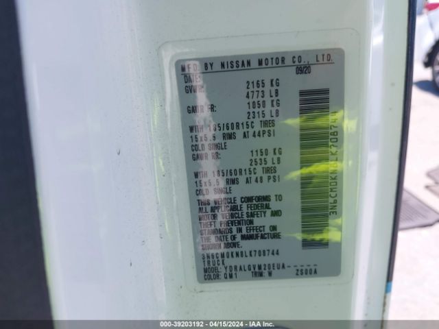 3N6CM0KN8LK708744 Nissan Nv200 Compact Cargo Sv Xtronic Cvt