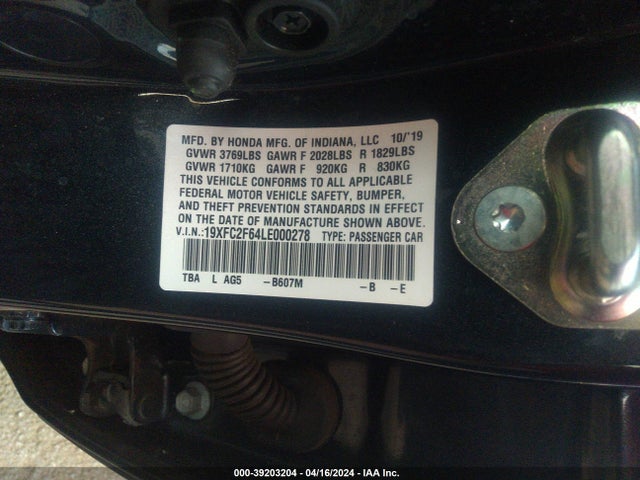 Honda Civic Lx 2020 19XFC2F64LE000278 Image 9
