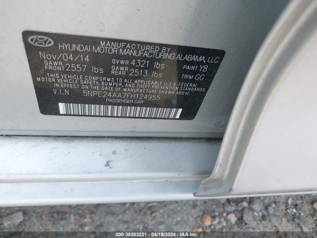 Hyundai SONATA ECO 2015 5NPE24AA7FH124955 Image 9