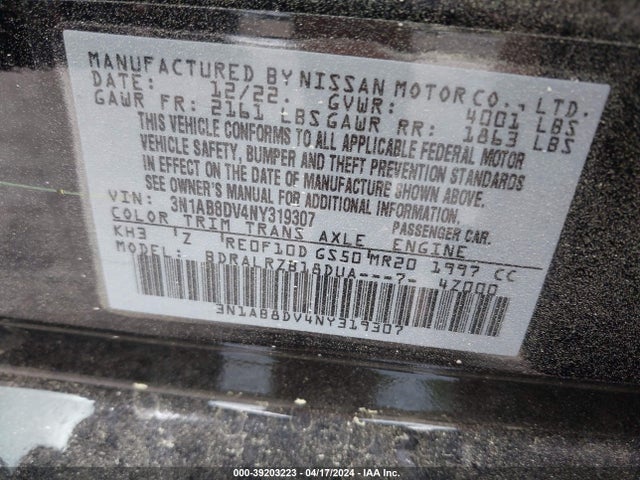 Nissan Sentra Sr Xtronic Cvt 2022 3N1AB8DV4NY319307 Image 9