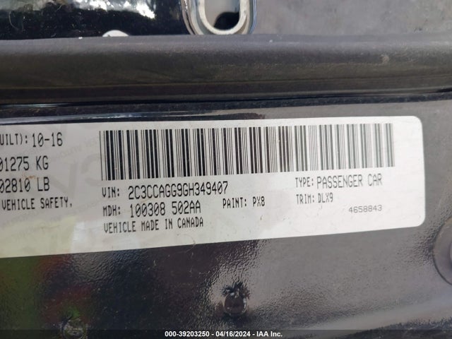 2016 Chrysler 300 300s მანქანა იყიდება აუქციონზე, vin: 2C3CCAGG9GH349407, აუქციონის ნომერი: 39203250