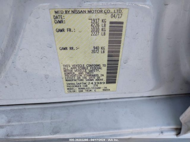1N4AL3AP7HC243989 Nissan Altima 2.5 S
