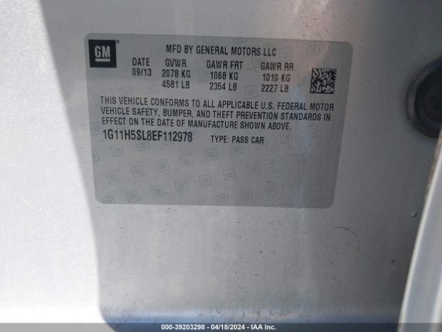 1G11H5SL8EF112978 Chevrolet Malibu 1lz
