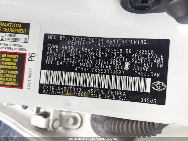 Toyota CAMRY LE 2014 4T1BF1FK2EU333690 Image 9