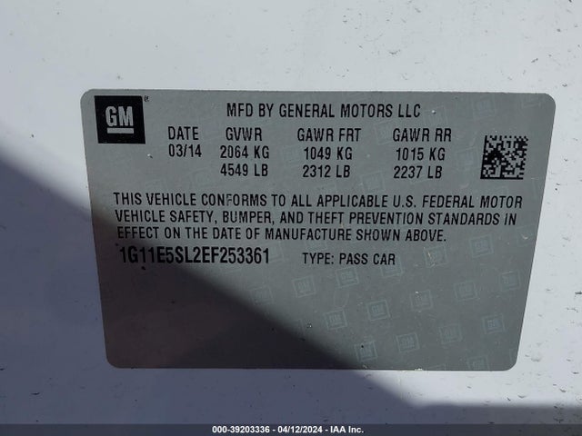 Chevrolet MALIBU 2LT 2014 1G11E5SL2EF253361 Image 9
