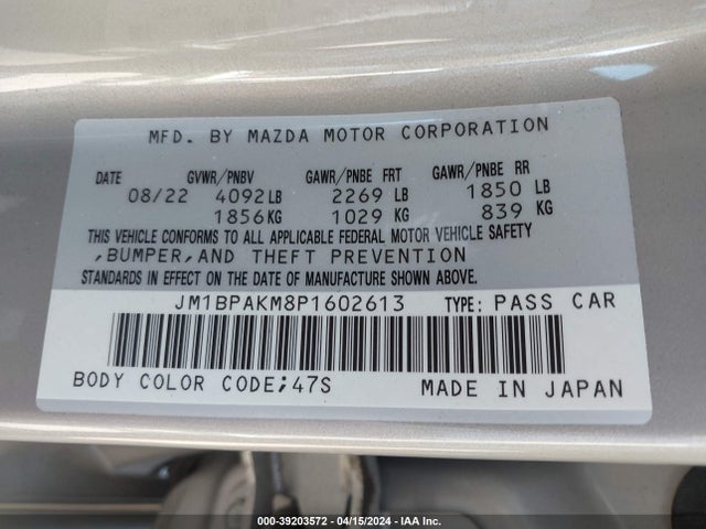 Mazda Mazda3 2.5 S Select 2023 JM1BPAKM8P1602613 Image 9