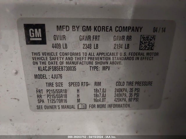 Buick Encore Convenience 2014 KL4CJFSB5EB730035 Image 9