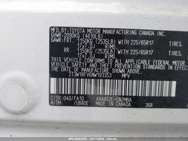 Toyota Rav4 Xle 2022 2T3W1RFV6NW193353 Image 9