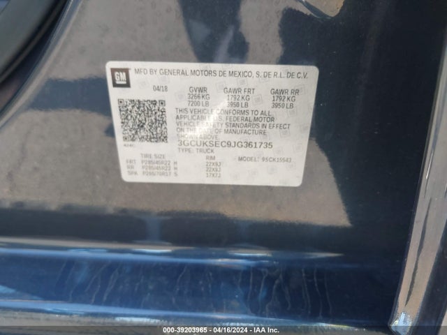 Chevrolet Silverado 1500 2lz 2018 3GCUKSEC9JG361735 Image 9