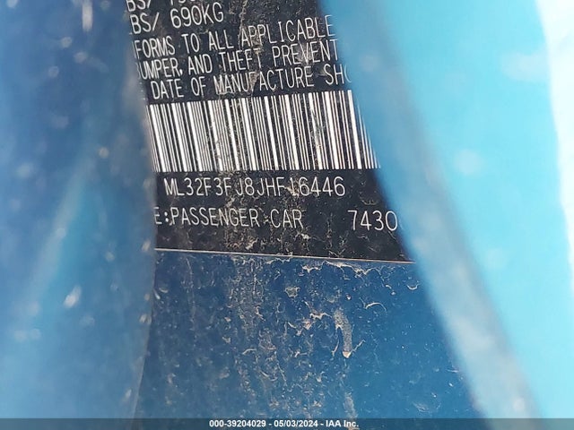 ML32F3FJ8JHF16446 Mitsubishi Mirage G4 Es