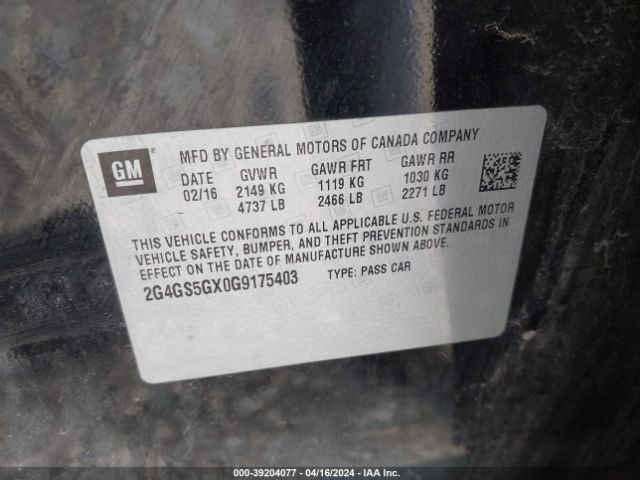 2G4GS5GX0G9175403 Buick Regal Turbo Premium Ii