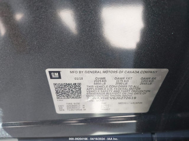 Chevrolet EQUINOX LS 2018 2GNAXHEV6J6272619 Image 9