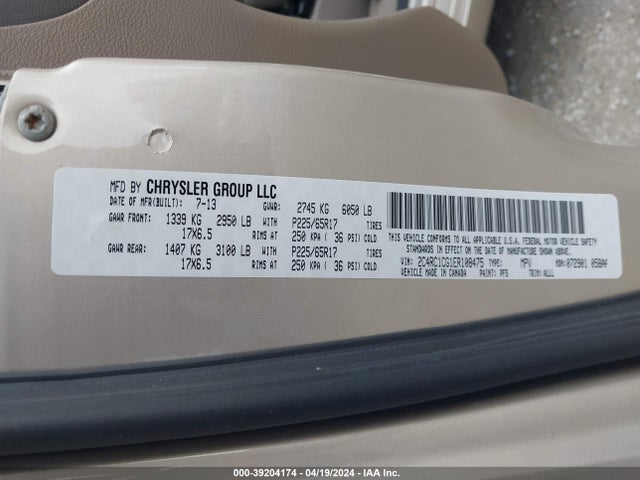 2C4RC1CG1ER108475 Chrysler Town & Country Touring-l