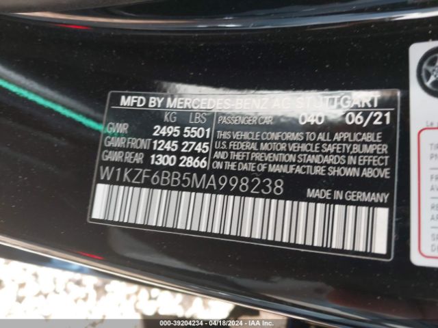 W1KZF6BB5MA998238 Mercedes-Benz Amg E 53 4matic