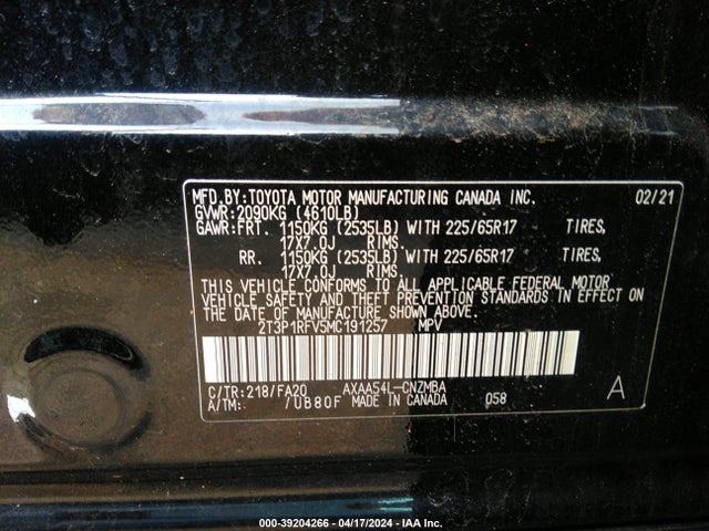 Toyota Rav4 Xle 2021 2T3P1RFV5MC191257 Image 9