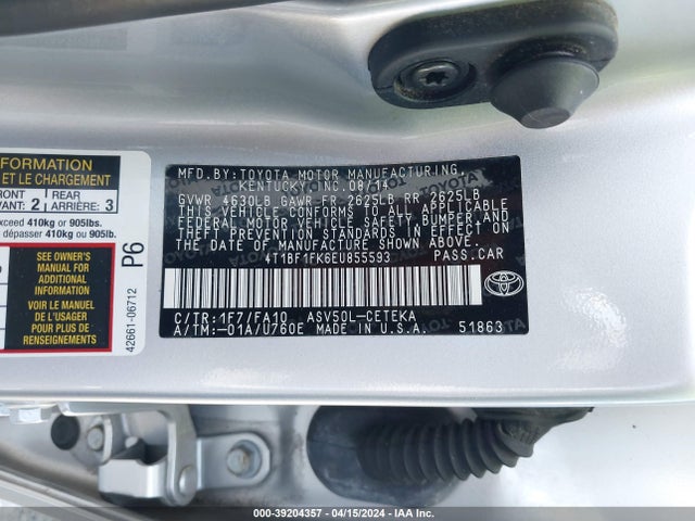 Toyota CAMRY L 2014 4T1BF1FK6EU855593 Image 9