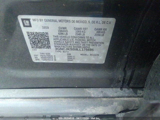 Chevrolet Trax Fwd Ls 2020 3GNCJKSB8LL175695 Image 9
