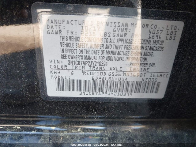 Nissan Sentra Sr Turbo 2018 3N1CB7AP2JY210394 Image 9