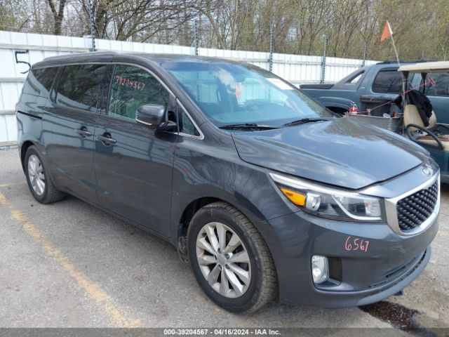 39204567 :رقم المزاد ، KNDMC5C15G6108759 vin ، 2016 Kia Sedona Ex مزاد بيع